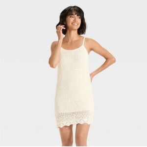 A New Day White Crochet Dress